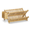 Bambusz konyhai csepegtető külön evőeszköz szárító rekesszel az oldalán