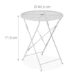 Biko acélból készült összehajtható kerti asztal teraszra és erkélyre fehér színben