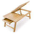 bambusz laptop tartó és asztal kihúzható fiókkal és dönthető munkafelülettel