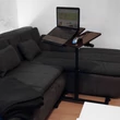 fekete színű notebook tartó asztal és állvány tologatható