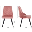 Dalia Rózsaszín étkezőszék plüss kárpittal