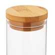 Bambusz tetővel zárható valódi üveg só bors és fűszetartó