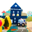 Városépítő Fakocka Gyerekeknek 115 Darabos + Puzzle Szőnyeg