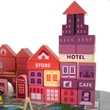 Városépítő Fakocka Gyerekeknek 100 Darabos + Puzzle Szőnyeg + Tárolódoboz + Tárolózsák