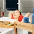 KERTA Állítható Bambusz Fürdőkádra Helyezhető Tálca
