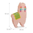 Rózsaszín alpaka formájú pinata külső méretekkel