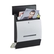 Modern kerítésre szerelhető kültéri fekete fehér postaláda