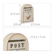 Post anikolt hatású felülettel ellátott krém színű fali postaláda méretekkel