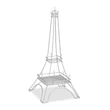Eiffel torony alakú ékszer tartó állvány fehér háttéren ömagában
