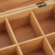 Karto 6 rekeszes bambusz teatartó doboz belső elrendezése felülnézetből