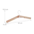 Összecsukható fából készült vállfa kihajtva méretekkel