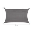 5 x 7 méter méretű sötétszürke hdpe napvitorla méretekkel