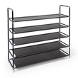 Acélcsövekből és műanyag összekötő elemekből összeállítható cipőtároló állvány 5 emeletes kivitelben üresen