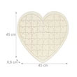 Szív alakú puzzle esküvői ajándék méretekkel ellátott katalógusképe