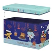 Levehető tetejű belső tárolórészes gyerek puff kék kalózos mintával