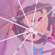 Hercegnő mintás esernyő közepén egy rajzolt hercegnő arcképével