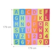 ABC mintájú habszivacs puzzle teljesen összeállítva méretekkel ellátva