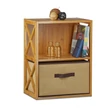 Wen 2 szintes bambuszból készült szekrény és tároló kihúzható fiókkal