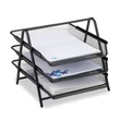 Futra 3 szintes fém irattartó tálca állvány fekete színben