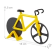 Sárga pizzavágó kés bicikli alakú méreteivel ellátott katalógusképe