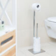 Pagnoni minimal design Wc kefe és papír tartó állvány fürdőszobában elhelyezve