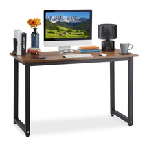 Golgen modern íróasztal fekete színű vázzal és famintás asztallappal
