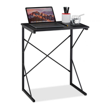 Fekete színű kisméretű számítógép és laptop asztal fekete színben