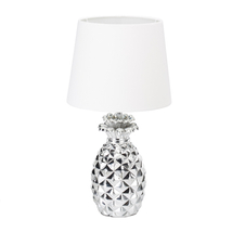 Ananász formájú asztali lámpa éjjeli lámpa ezüst színű vázzal és fehér búrával