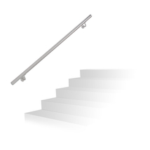 Rozsdamentes acél lépcsőkorlát 1,5 méter hosszúságban falra szerelve