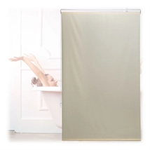 Bézs színű zuhanyroló és rolós zuhanyfüggöny100 x 240 cm méretben