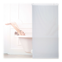 80 x 240 cm méretű fehér színű zuhanyfüggöny és zuhanyroló 