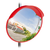 60 cm átmérőjű piros konvex kialakítású közlekedési és forgalmi tükör