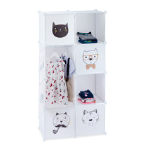 Cat gyerek szekrény mobil gardrób moduláris szekrény cicafej mintával díszített ajtókkal