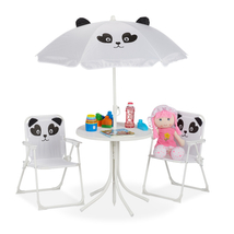 gyerek kerti szett asztal napernyővel és székekkel panda mintával