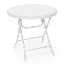 Alacsony kivitelű bisztró asztal összecsukható kivitelben fehér színben