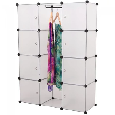 ELLIN Gardróbszekrény, 9 tároló rekesszel