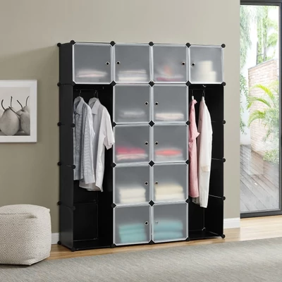 LOGEN Gardróbszekrény, 14 tároló rekesszel