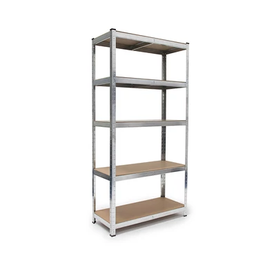 Horganyzott acélból készült Mdf polcokkal szerelt raktár és salgópolc üresen