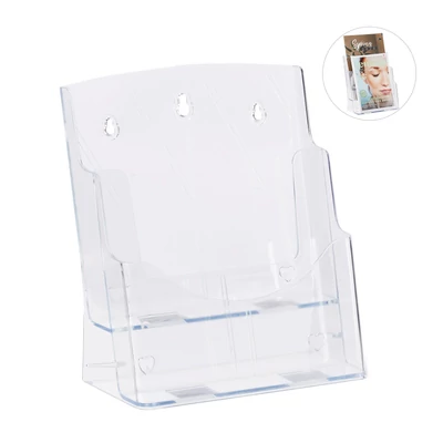 Akril átlátszó brossúra és szórólap tartó két darab A4 rekesszel