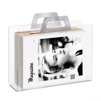 Hota fogantyúkkal ellátott akril újságtartó