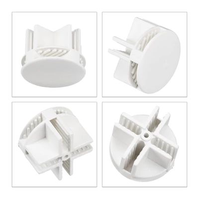 Fehér színű műanyag összekötő elem moduláris gardróbszekrényekhez