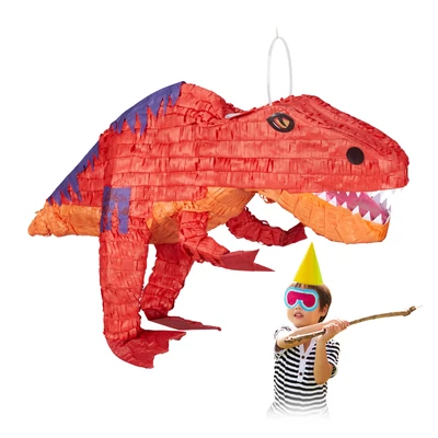 piros nagyméretű dínó alakú pinata