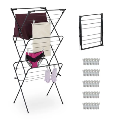 Összecsukható Ruhaszárító + 50 db Ruhacsipesz