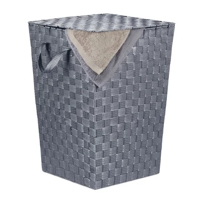 Aba műrattan hatású szennyestartó szürke színben csukott állapotban