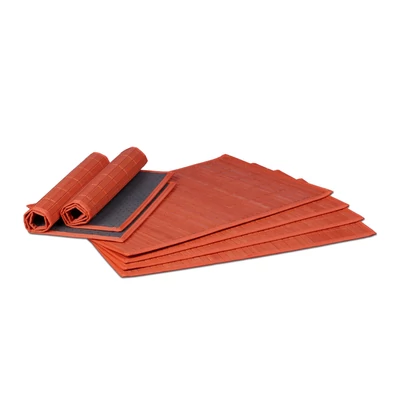 Hua piros színű bambusz tányéralátét szett 