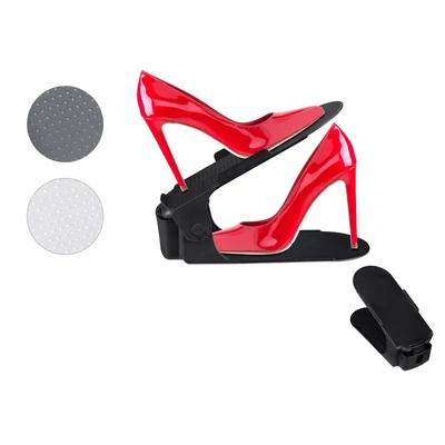 Állítható dőlésszögű műanyag cipőtároló három különböző színben