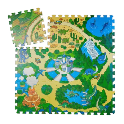 Dinoszaurusz mintás kisméretű puzzle játszószőnyeg