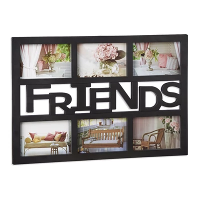 Friends képkeret 6 fotónak elegendő hellyel fekete színben