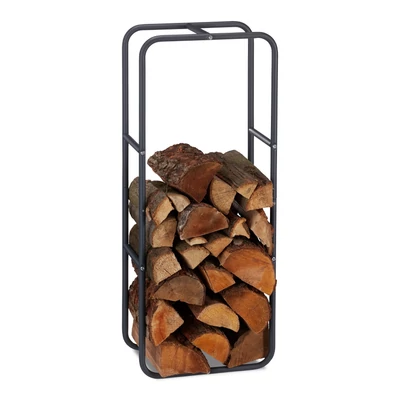 Orfi kisméretű tűzifa tárolására alkalmas keret porszórt acélból fekete színben