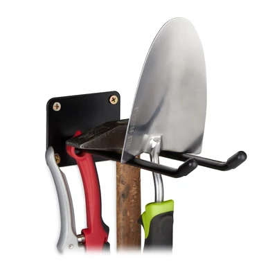 Falra szerelhető acél eszköztartó két darab tartórúddal amelyek között elhelyezhető a szerszám